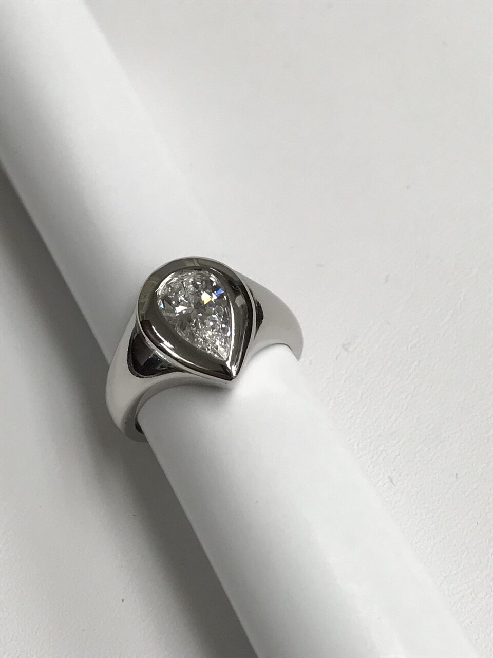 Pear Shaped Diamond Set In Platinum